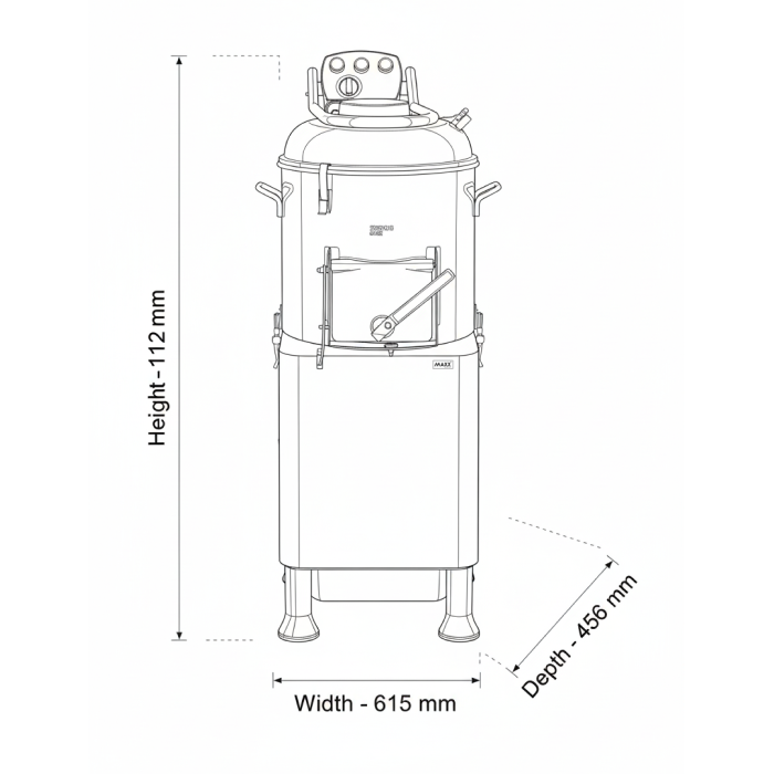 190 kg 220V-60Hz Potato Peeler MAXX-PP190HU 220V For Marine - Image 6