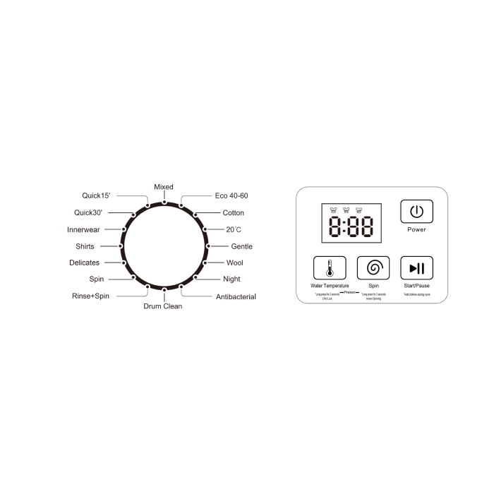 8公斤 110V-60Hz FL 洗衣机 MAXX - FLWM08-110 WE(船用) - 图片 2
