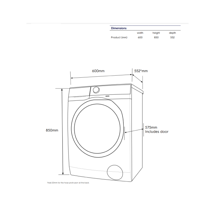7 kg 220V-60Hz FL Πλυντήριο Ρούχων Electrolux EWF7024D3WB 60Hz για τη ναυτιλία - Image 4