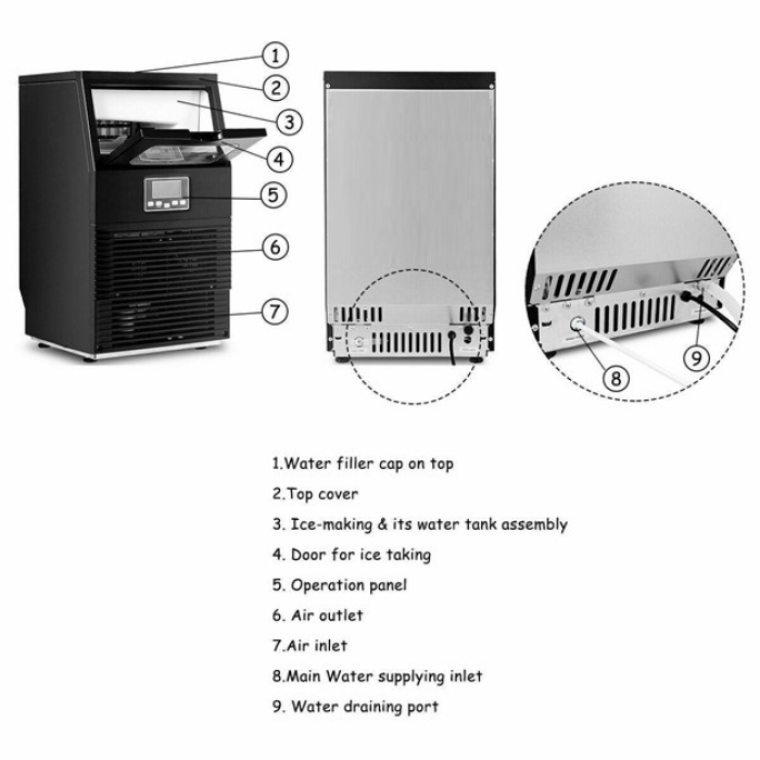 38 Kg 220V-50/60Hz Ice Cube Maker TEKO - IM38 Para sa Marine - Image 3
